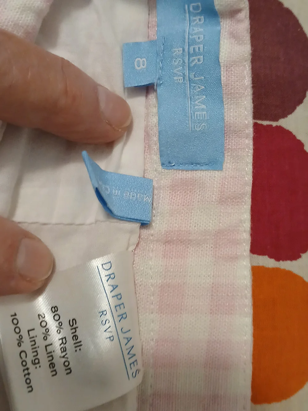 Draper James Pale Pink Gingham Ruffle-Hem A-Line Skirt